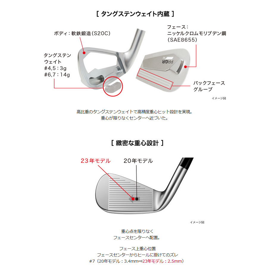PRGR IRONs】02 アイアン〔#6-PW 5本セット カーボン〕〔2023年モデル〕