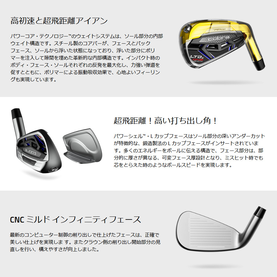 日本仕様 コブラ KING LTDx ワンレングス #6-PW 5本 アイアンセット 純正カーボン SPEEDER NX for  Cobra-GolfProtection