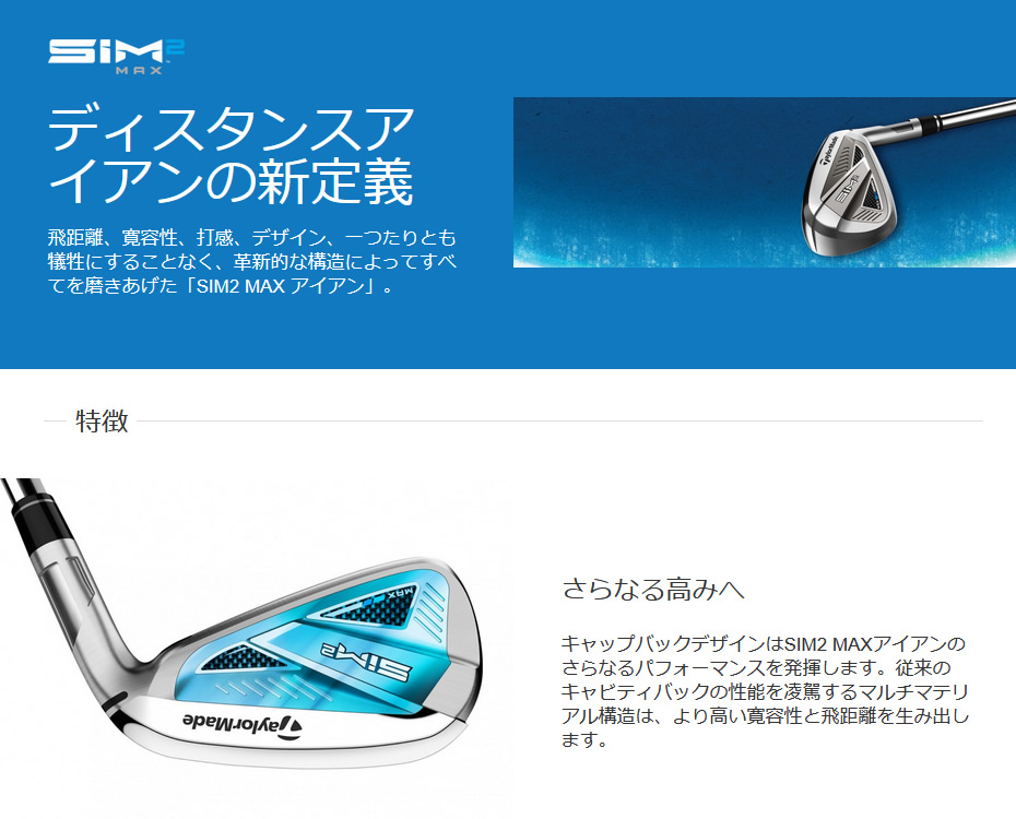 日本仕様 テーラーメイド SIM2 MAX シム2 マックス #6-PW 5本 アイアン 