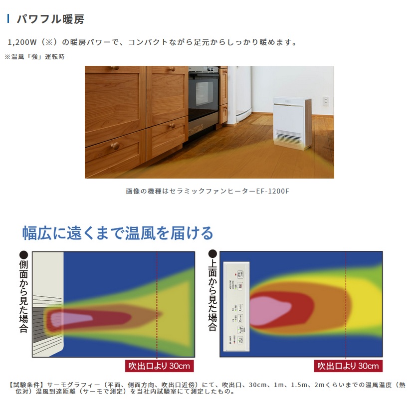 ダイニチ】 加湿セラミックファンヒーター EFH-1200F (W) ホワイト