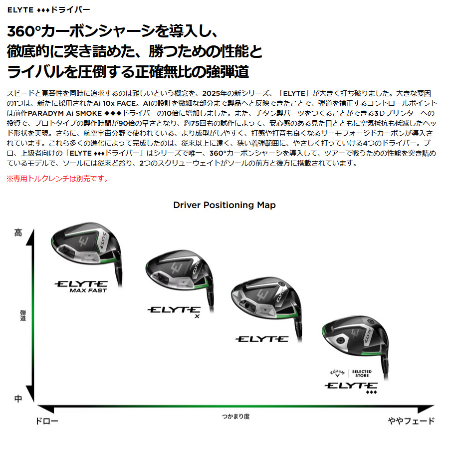 日本仕様 キャロウェイ セレクトストア限定 2025 ELYTE