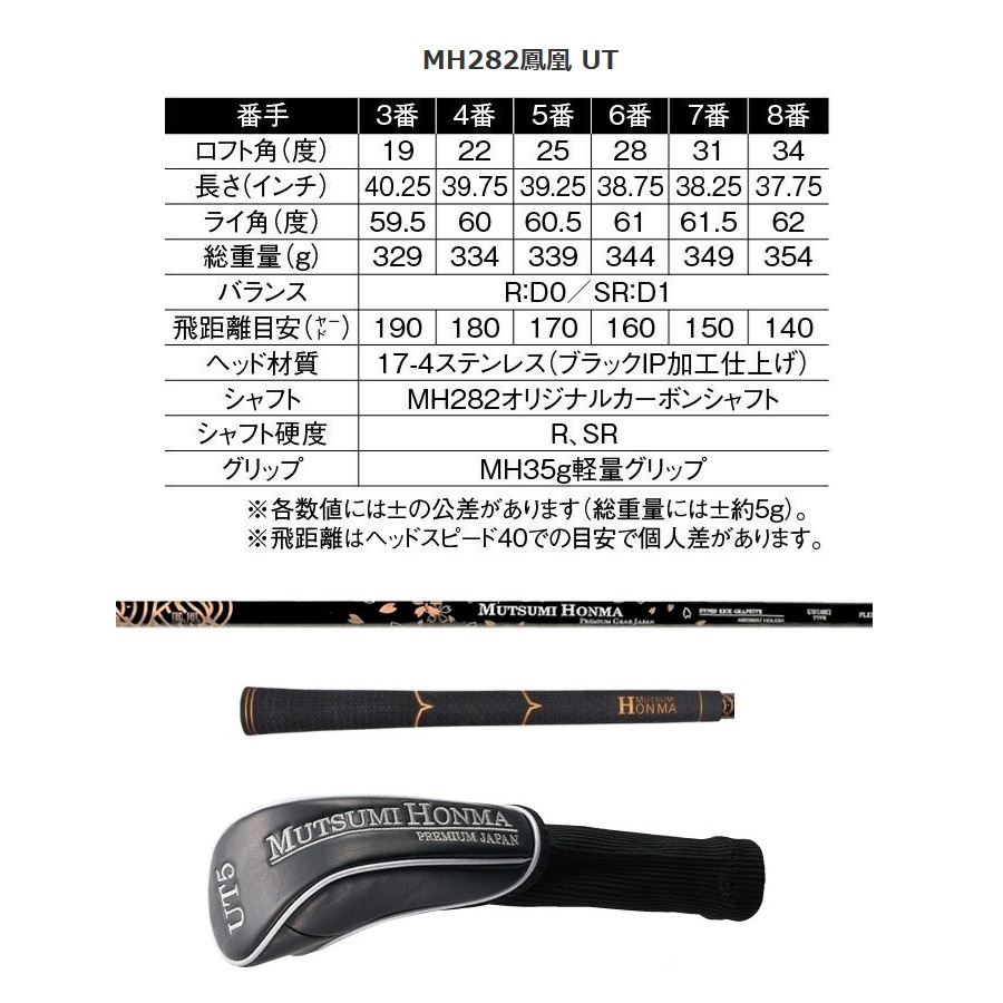mohu mohu さま専用 保証書無し商品 ムツミホンマ MH282 鳳凰 UT ユーティリティー 純正