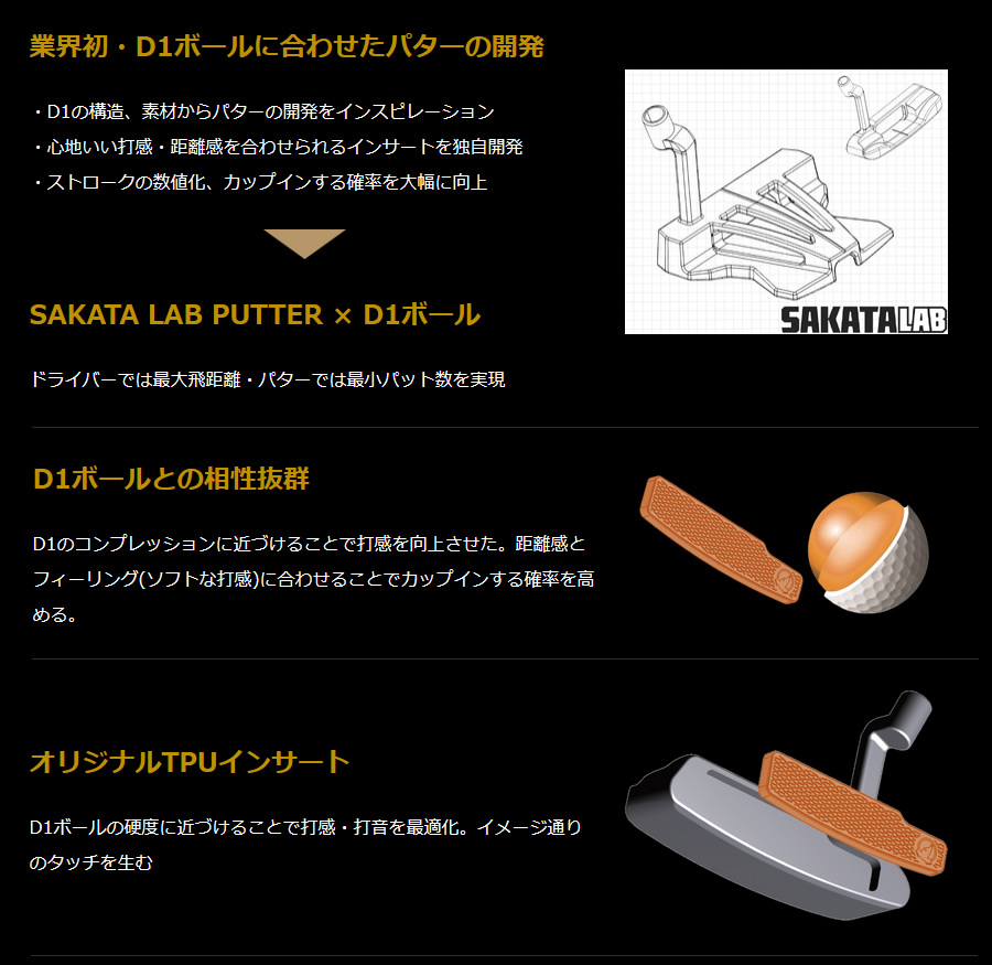 日本仕様 ホンマ SAKATA LAB サカタラボ パター SL-002 マレット