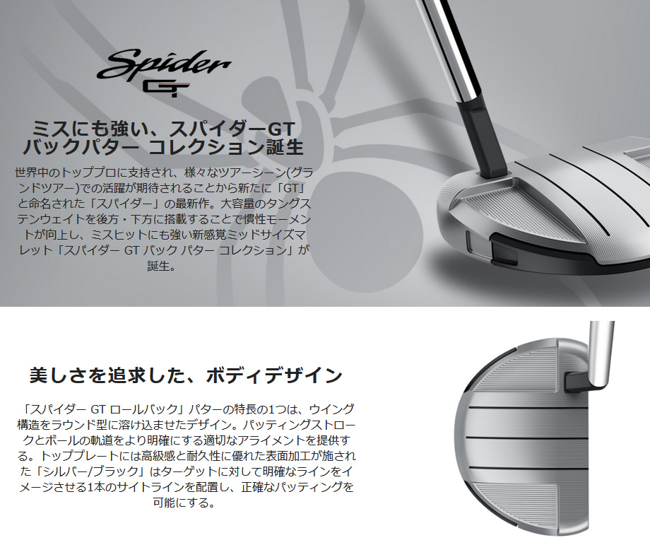 日本仕様 テーラーメイド スパイダーGT ロールバック シルバー