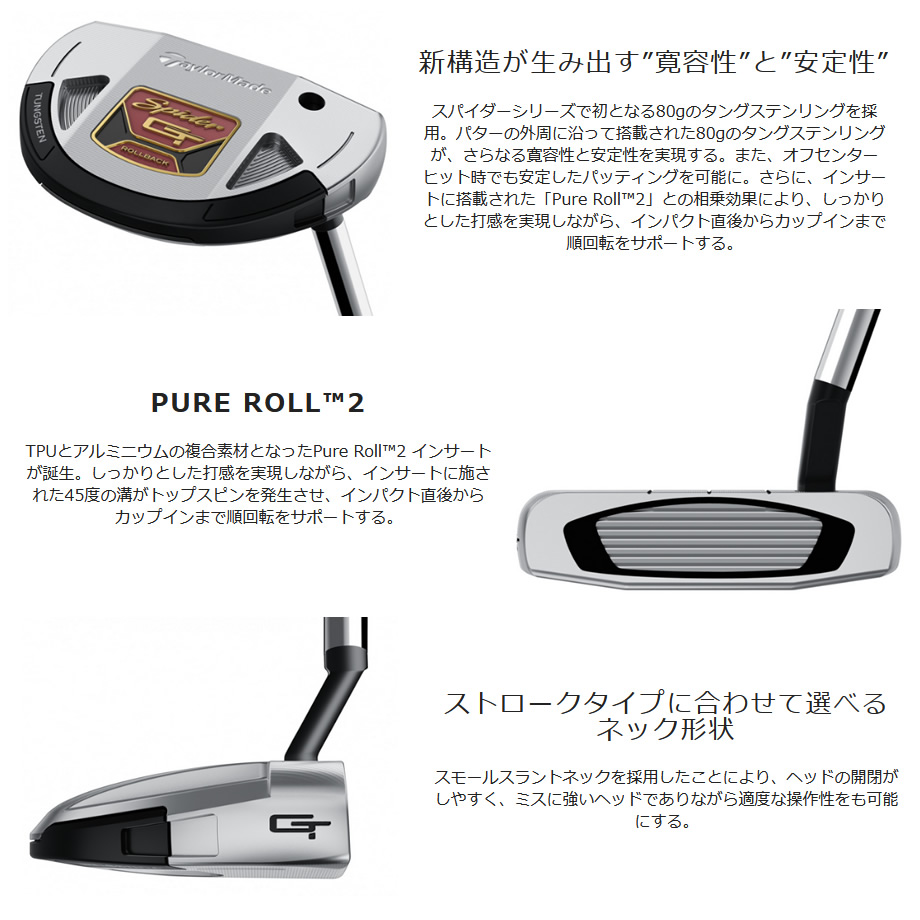 日本仕様 テーラーメイド スパイダーGT ロールバック シルバー