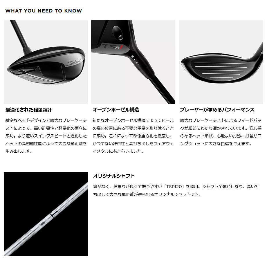 Titleist タイトリスト　TSR1 フェアウェイウッド　18度 ヘッド単体 シリーズが完結！タイトリスト「TSR1」フェアウェイウッド